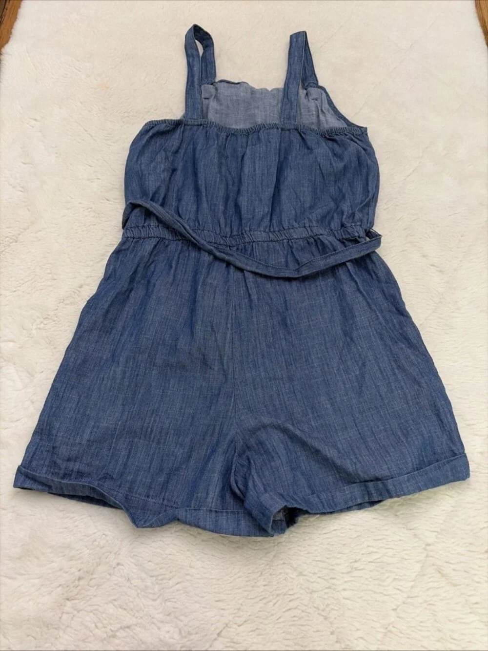 Old Navy Girls Blue Chambray Sleeveless Romper XL 14 Boho